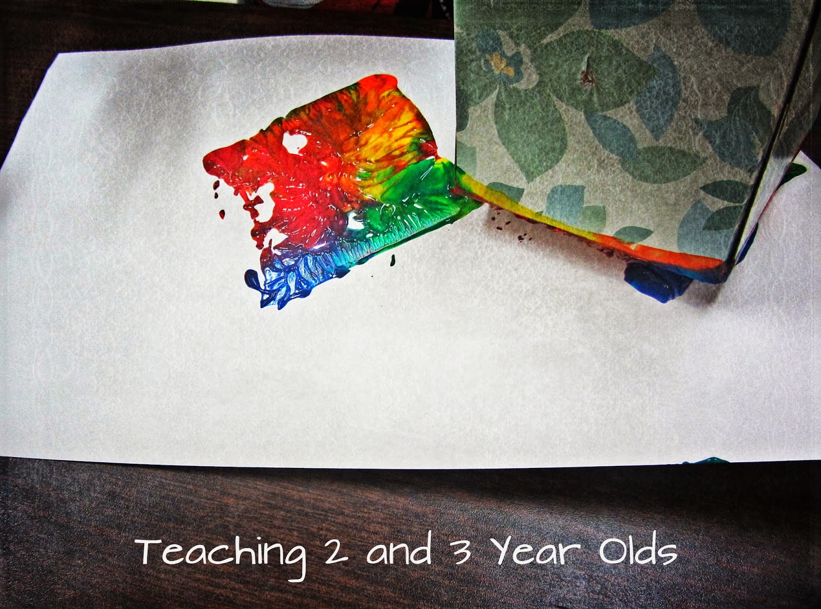 Painting with Tissue Boxes Teaching 2 and 3 year olds