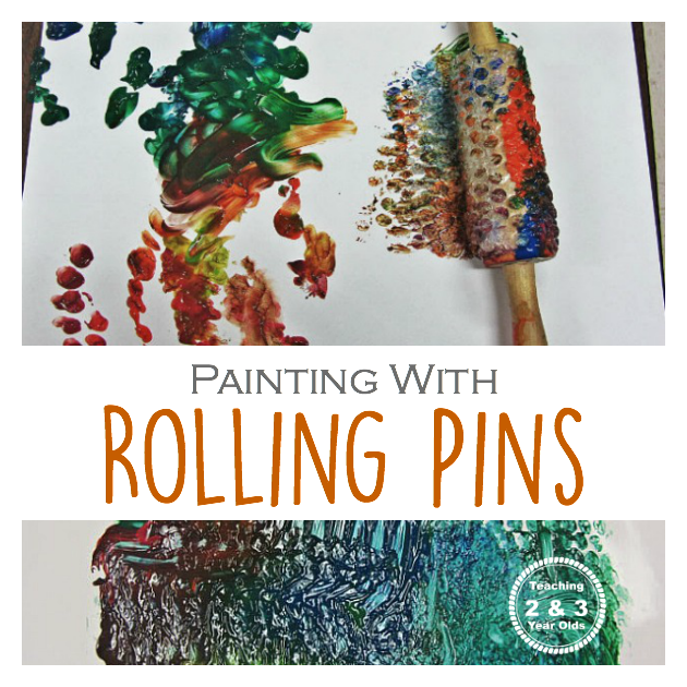 Preschool Painting with Rolling Pins