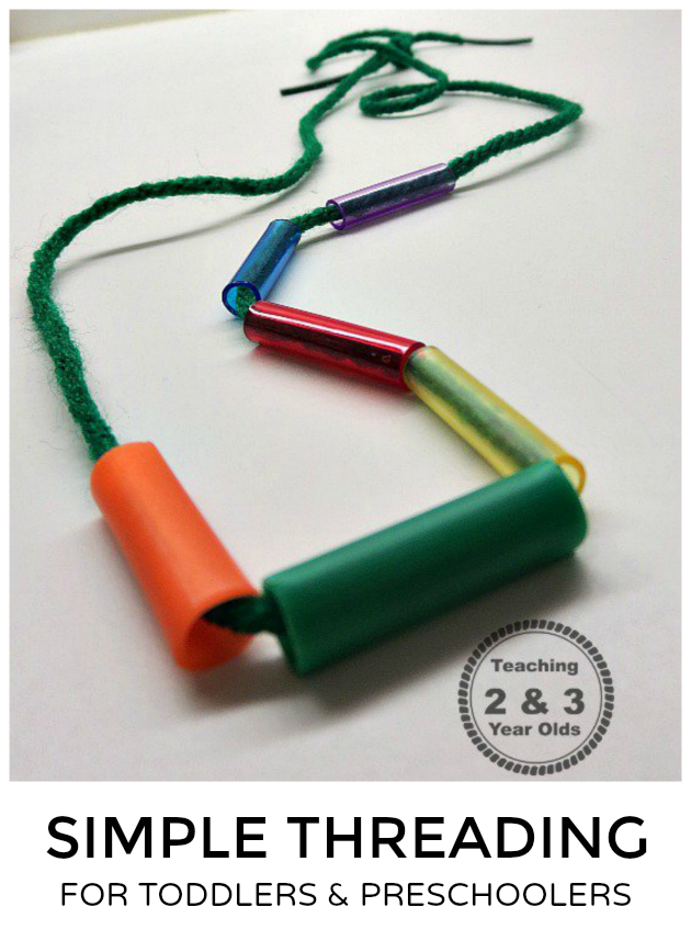 simple threading activity to strengthen fine motor skills for toddlers and preschoolers