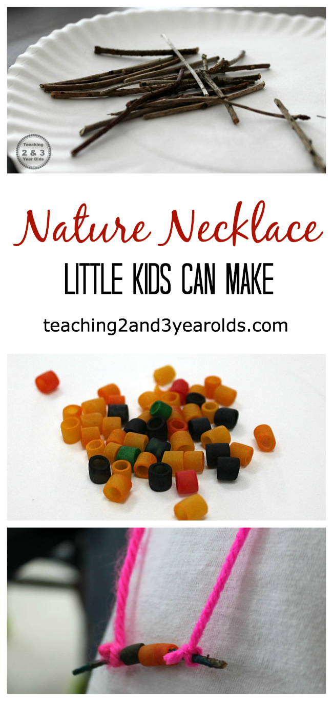 nature stick necklaces made by kids