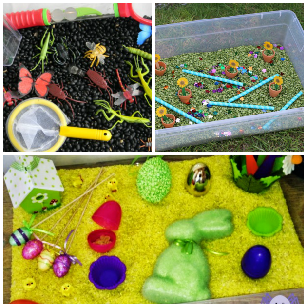 preschool spring sensory bins