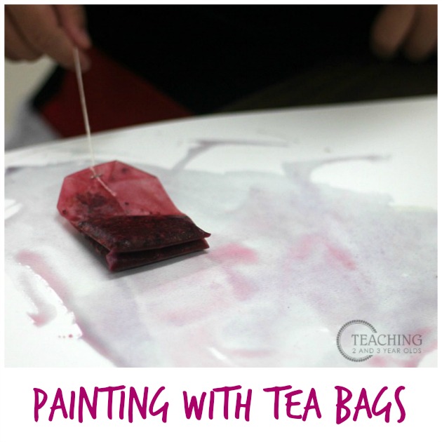Preschool Painting with Tea Bags