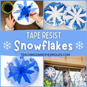 tape resist watercolor snowflake art