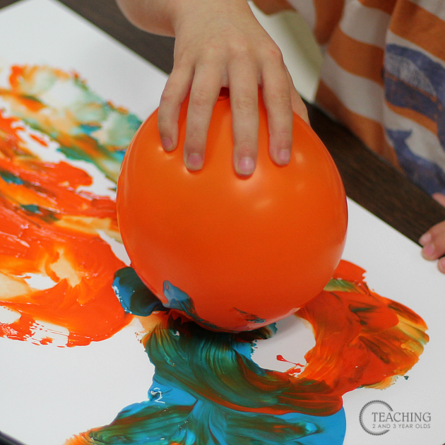 Super Easy Preschool Painting Using Balloons