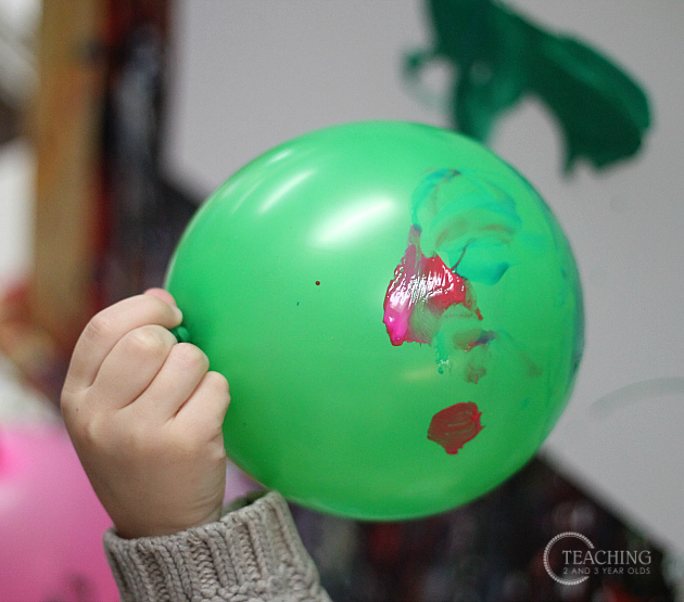 Super Easy Preschool Painting Using Balloons