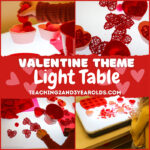 preschool Valentines theme light table