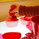 preschool Valentines theme light table