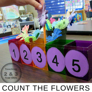 Count the Flowers Spring Math Activity for Preschoolers