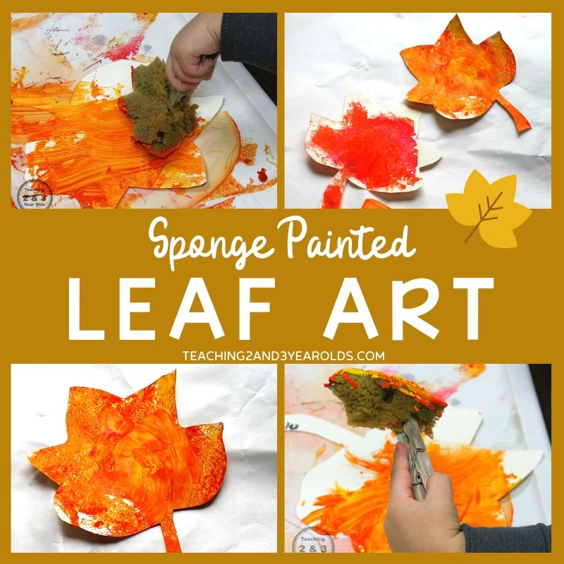 Fall Toddler Leaf Art {Fun Sponge Painting!}