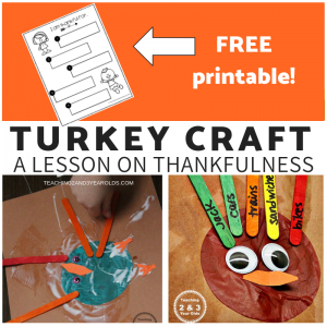 Preschool Turkey Craft that teaches Thankfulness