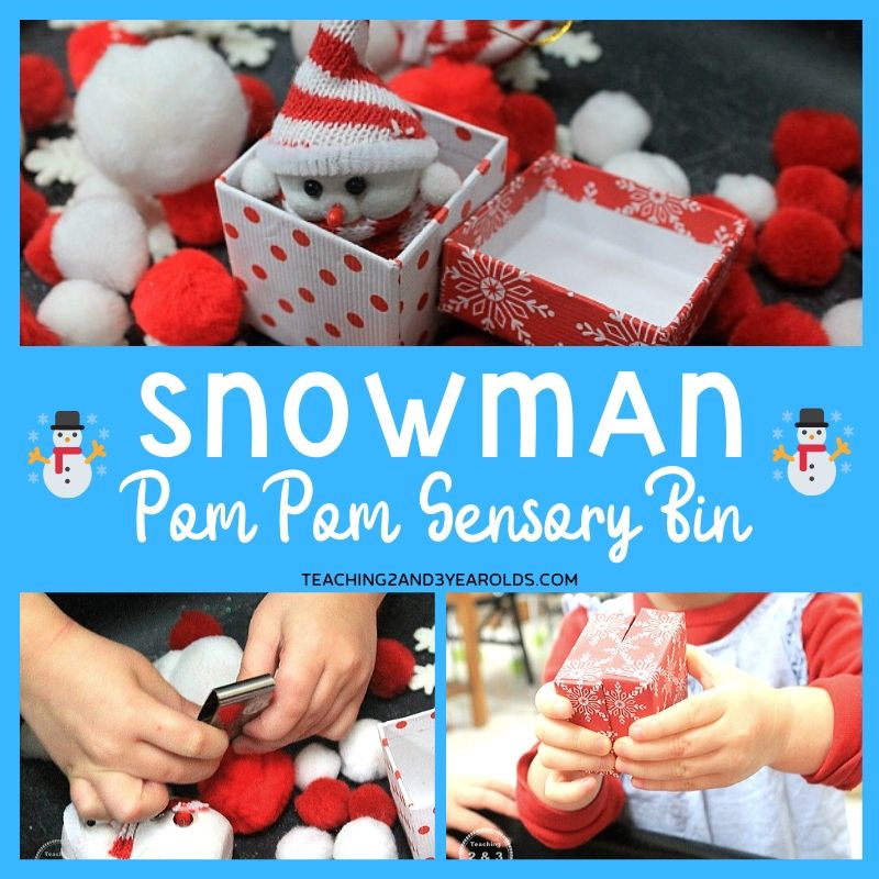 snowman sensory bin