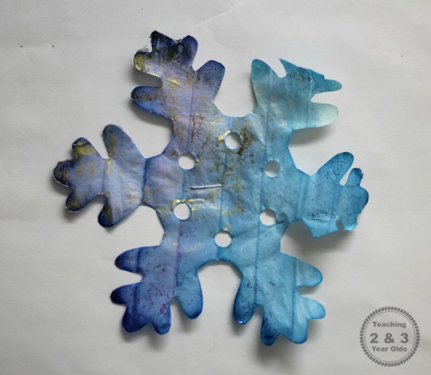 Easy Watercolor Snowflakes - Teaching 2 and 3 Year Olds