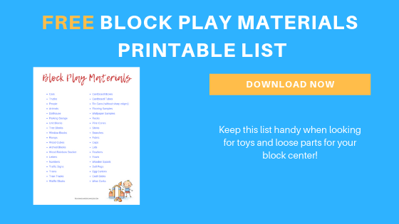 Preschool Block Play Printable List