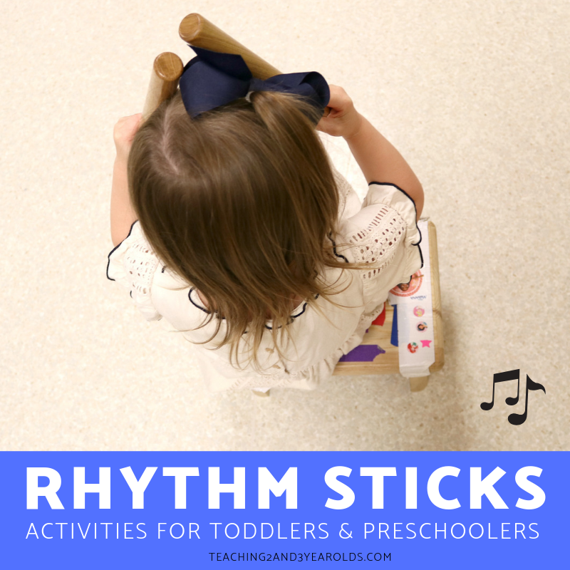 Easy Rhythm Sticks Activities for Toddlers and Preschoolers