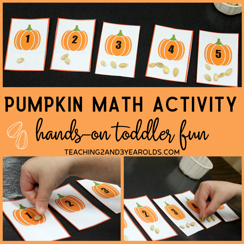 Simple Preschool Pumpkin Math Activity with Free Printable Cards