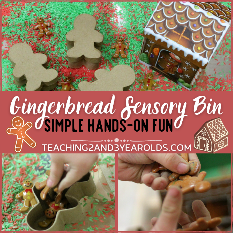 Easy Gingerbread Sensory Bin for Toddlers and Preschoolers