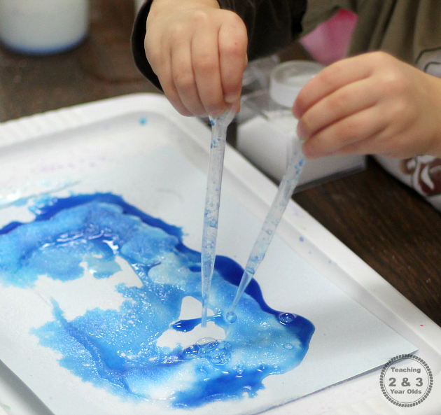 Salt and Watercolor Painting - Teaching 2 and 3 Year Olds