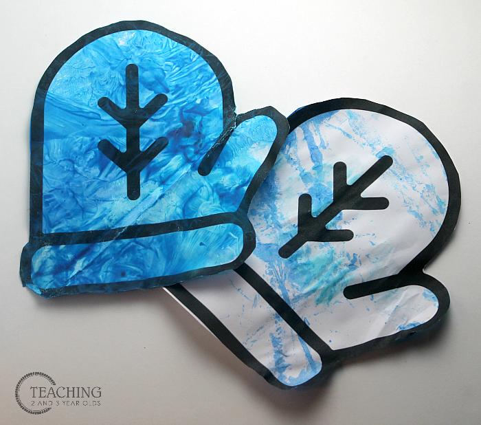 Easy Winter Art with Paper Mittens