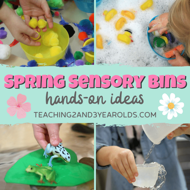 spring sensory bins for toddlers and preschoolers