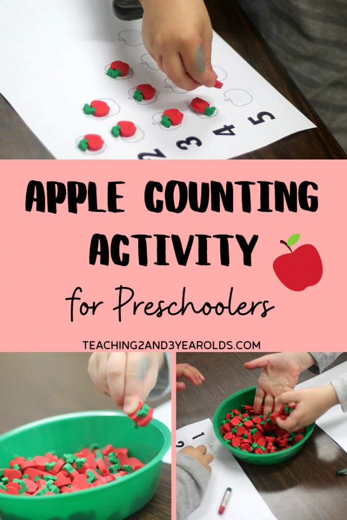 Apple Counting Activity for Preschoolers with Free Printable