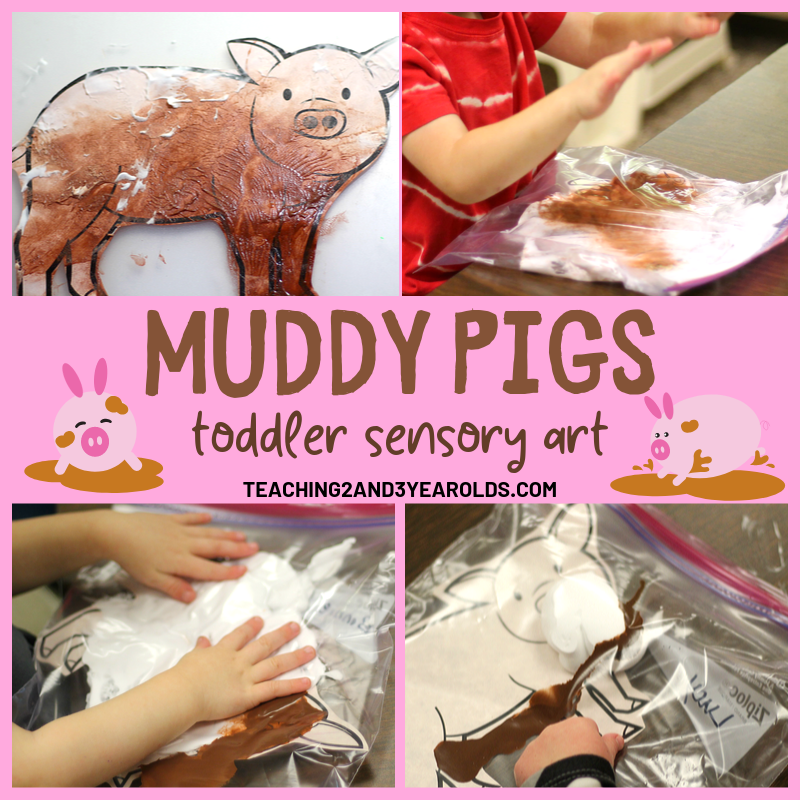 Awesome Muddy Pig Sensory Art for Toddlers (Free Printable)