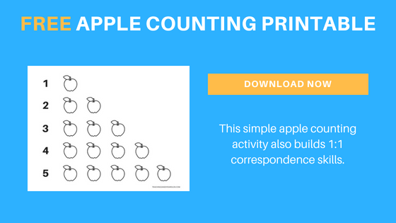 preschool apple counting printable