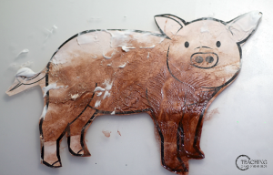 Awesome Muddy Pig Sensory Art for Toddlers (Free Printable)