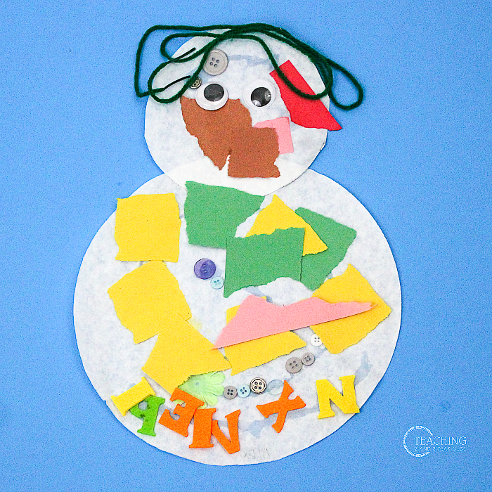 Alphabet Toddler Snowman Art Activity 