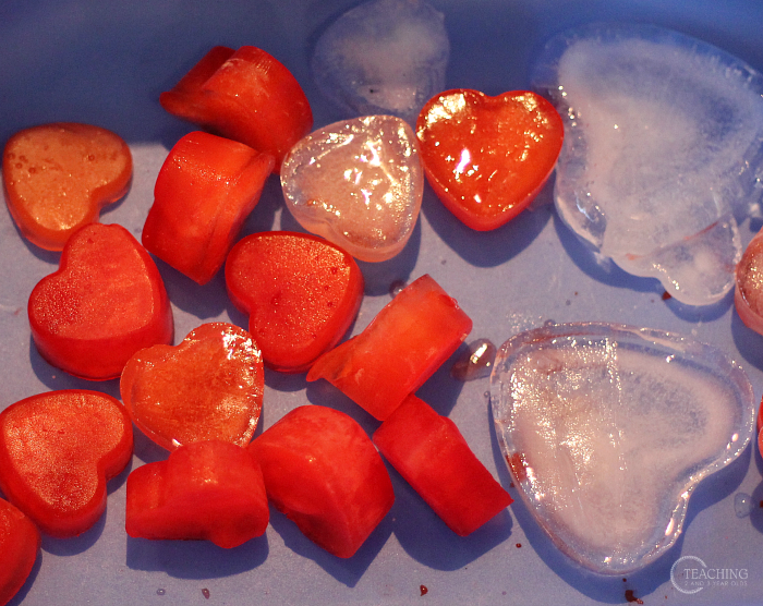 How to Make a Fun Valentine Sensory Bin with Frozen Hearts