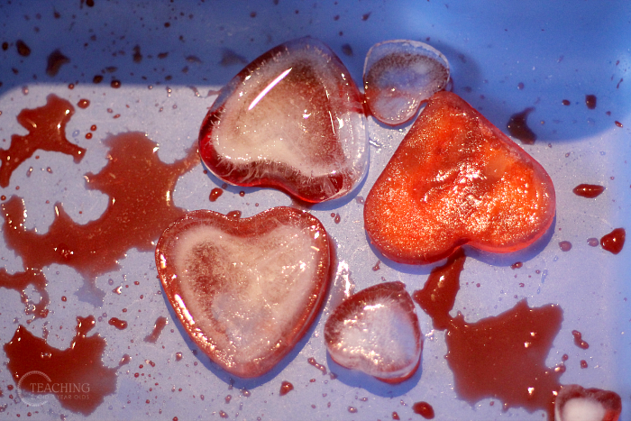 How to Make a Fun Valentine Sensory Bin with Frozen Hearts