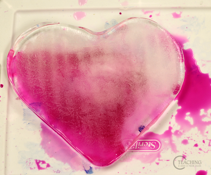 Super Fun Valentine's Art Using Frozen Hearts