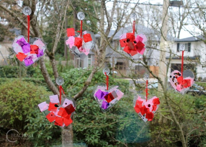 Super Fun and Colorful Toddler Valentine Craft for the Window