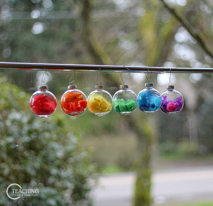 Hanging Rainbow Sorting Activity for Preschoolers