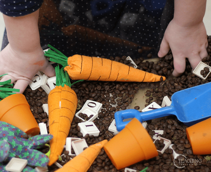 preschool spring sensory bin