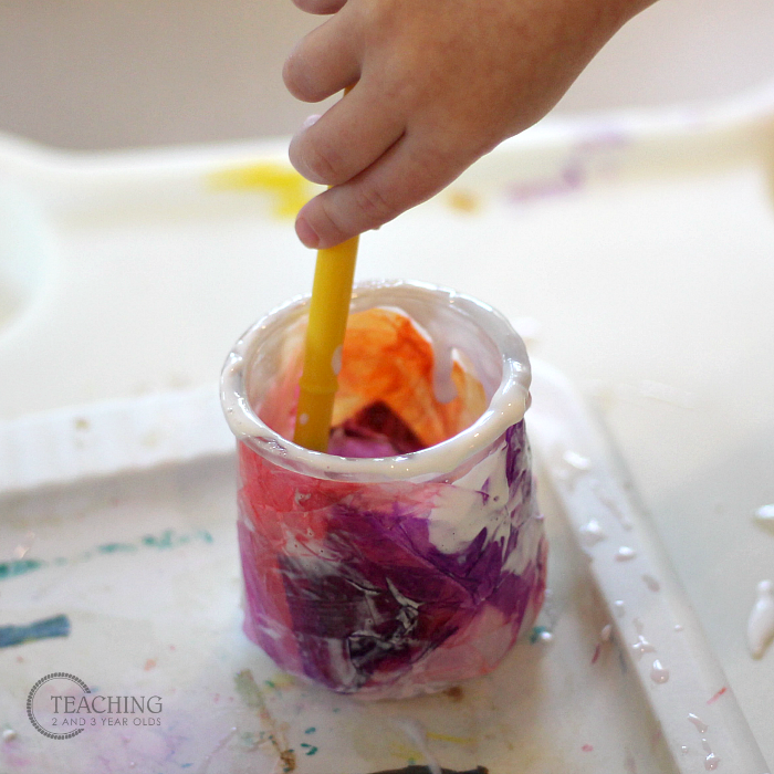 Easy Toddler and Preschool Gift for Mom: Colorful Candle Holders