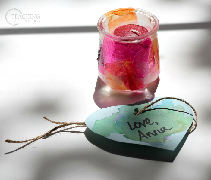 Easy Toddler and Preschool Gift for Mom: Colorful Candle Holders