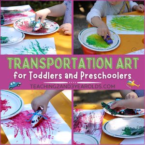 Preschool Transportation Activity that Involves Sorting and Painting