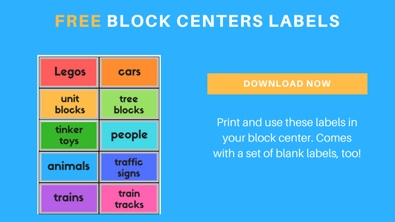 free preschool classroom labels for block center