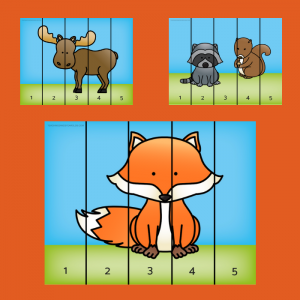 woodland animals counting puzzles