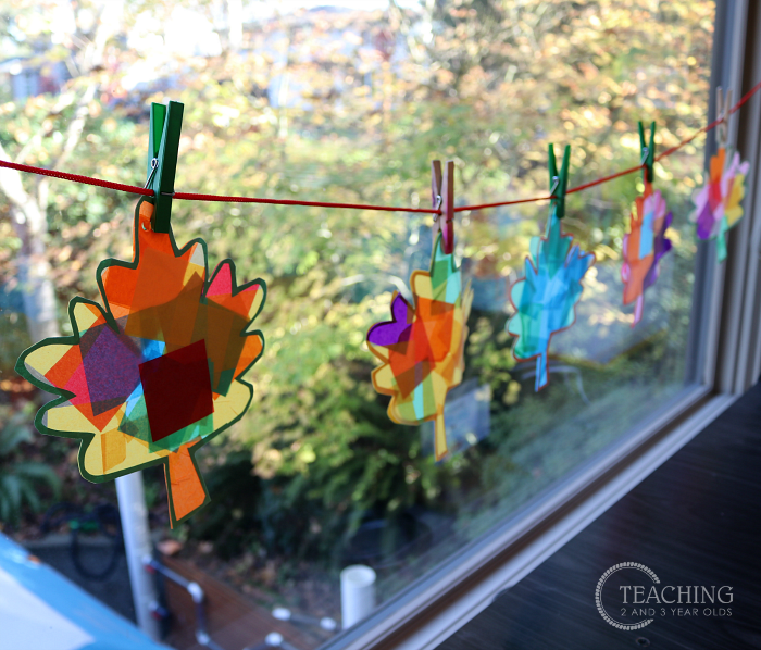 How to Make a Colorful Fall Leaf Suncatcher with Toddlers