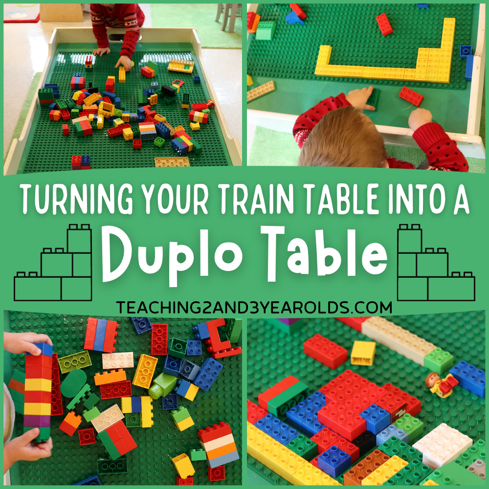 The Easiest Way to Convert Your Toddler Train Table into a Duplo Table