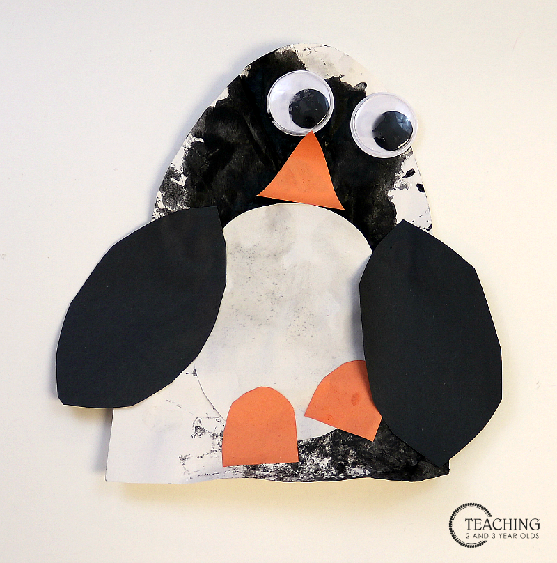 Marble-Painted Penguin Craft for Preschoolers