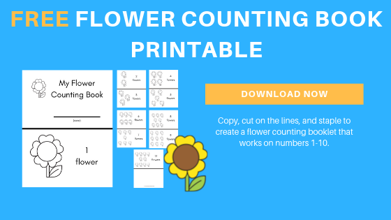 Free Toddler Preschool Flower Counting Printable Book