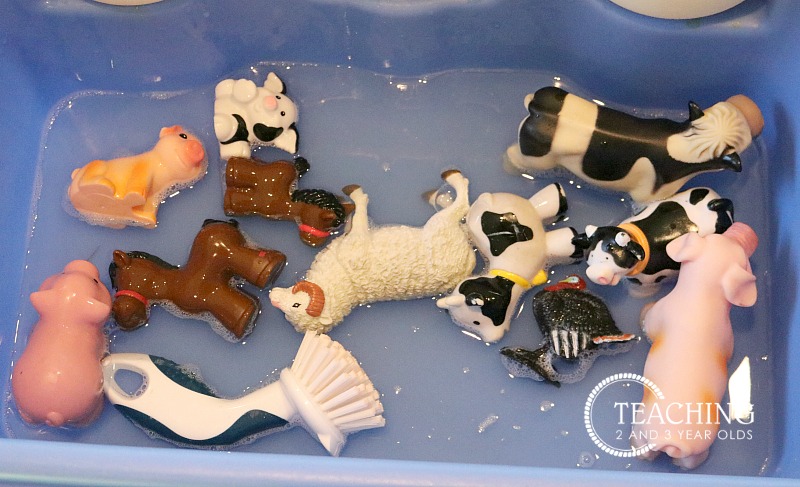 Washing the Farm Animals Activity for Toddlers