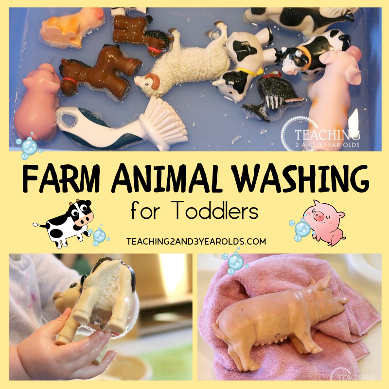 Washing the Farm Animals Activity for Toddlers