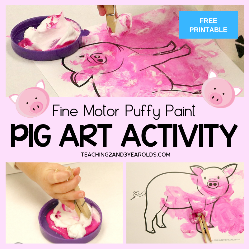 2-Ingredient Pig Painting Craft that Builds Fine Motor Skills
