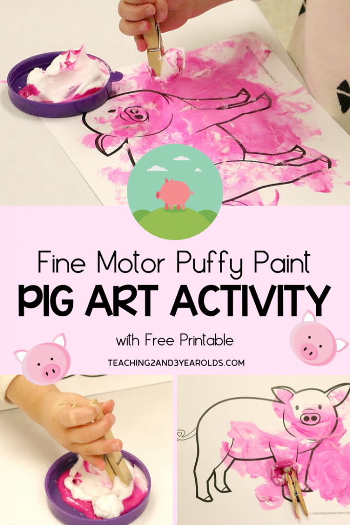 2-Ingredient Pig Painting Craft that Builds Fine Motor Skills