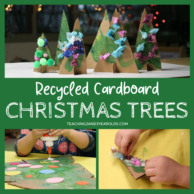 Cardboard Christmas Tree Art Activity for Kids