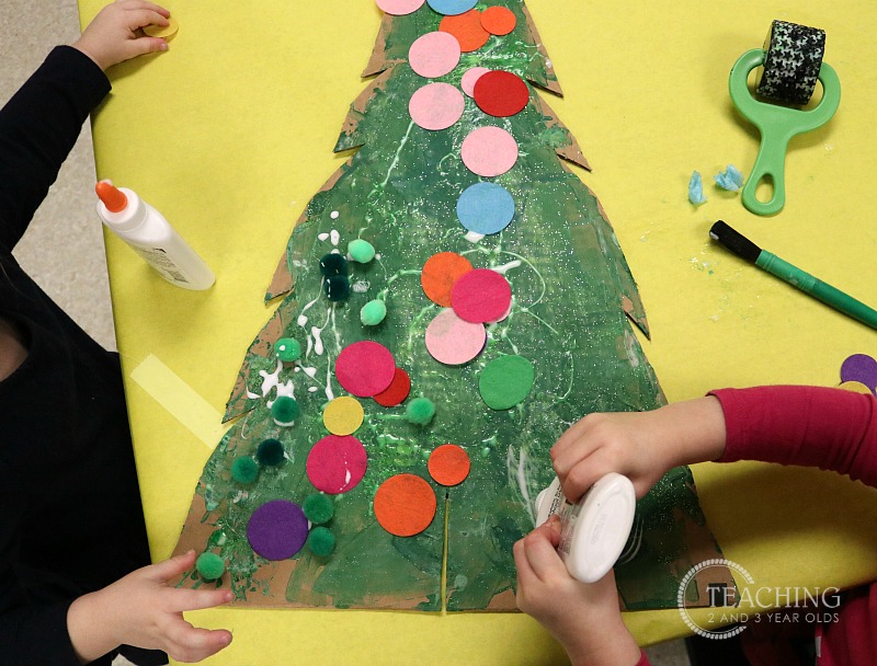 Cardboard Christmas Tree Art Activity for Kids