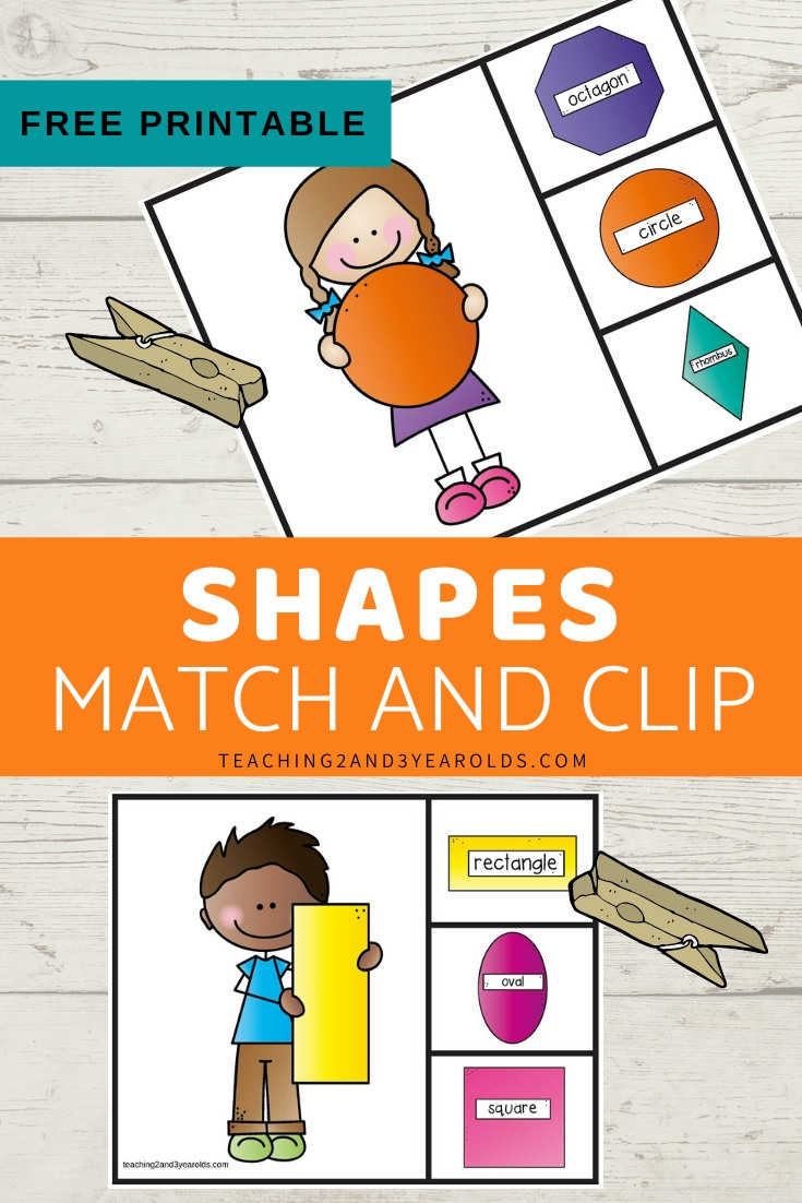Shapes Match and Clip Cards Printable